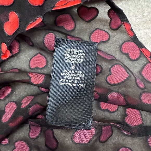 EUC Alice + Olivia Women's XS Black Sheer Button-Down Blouse - Picture 6 of 6